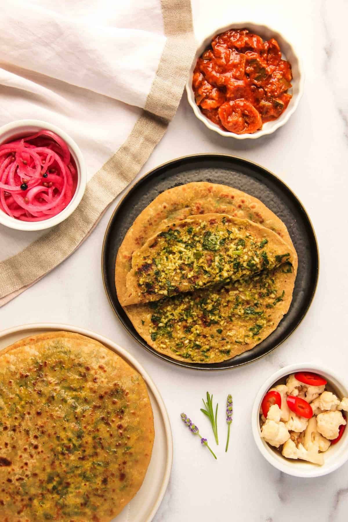 Palak Paneer Paratha